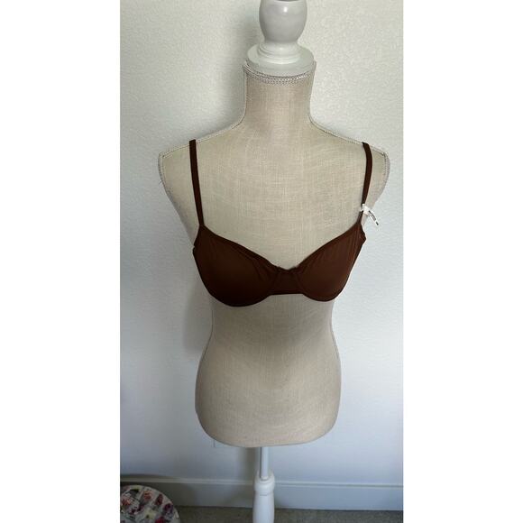Aerie Smoothez Balconette Chocolate Brown Mesh Bra - 36B - Picture 2 of 4